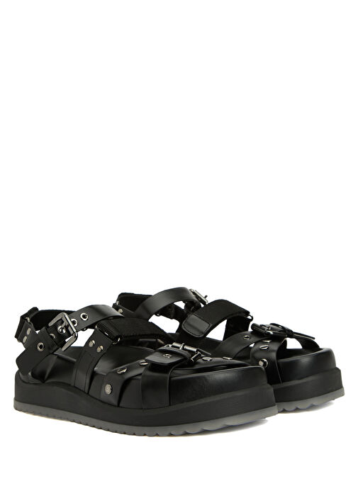 Lola Siyah Kadın Deri Sandalet - Görsel 3