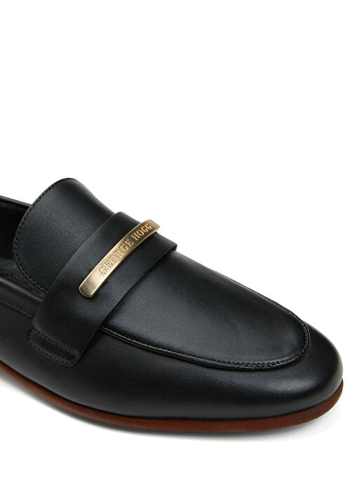 Siyah Kadın Deri Loafer - Görsel 7