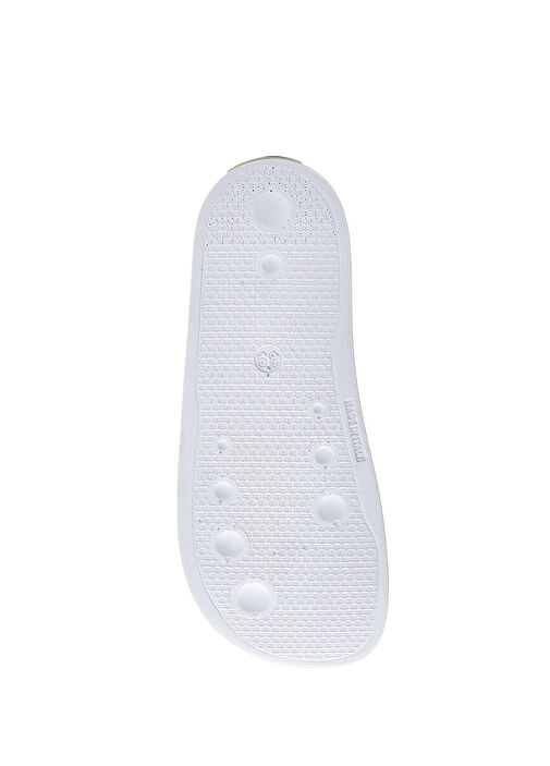 Beyaz Kalp Detaylı Kadın Deri Terlik - Görsel 6