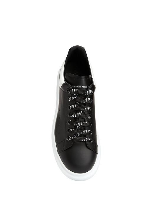 Oversized Siyah Beyaz Erkek Deri Sneaker - Görsel 5