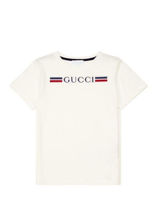 GUCCI ロゴ Tシャツ ホワイト XS Gucci - Beyaz Logo Nakışlı T-shirt - Çok Renkli Beyaz