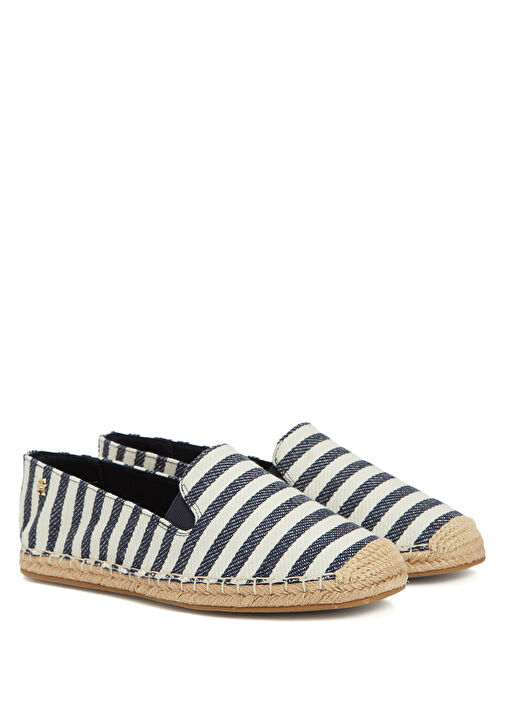 Lacivert Beyaz Çizgili Kadın Espadril - Görsel 3