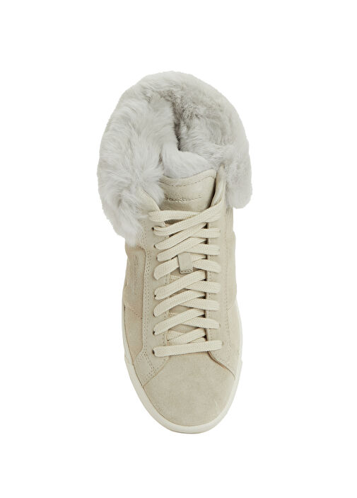 Açık Gri Kadın Deri Sneaker - Görsel 5