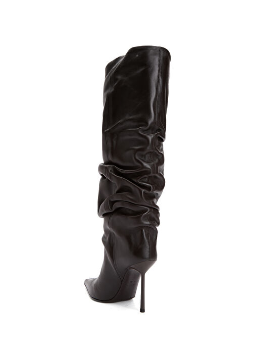 Stivale Bella Koyu Kahverengi Kadın Deri Çizme - Görsel 4