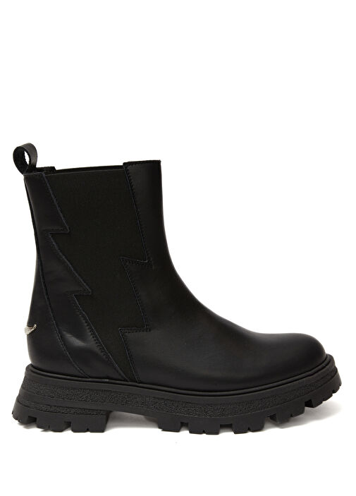 Siyah Kız Çocuk Deri Bot - Görsel 2