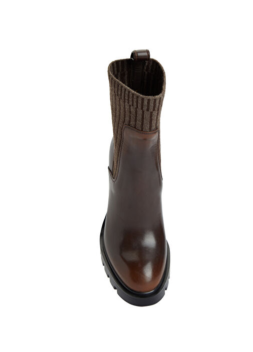 Alyson Çorap Formlu Kadın Deri Bot - Görsel 5