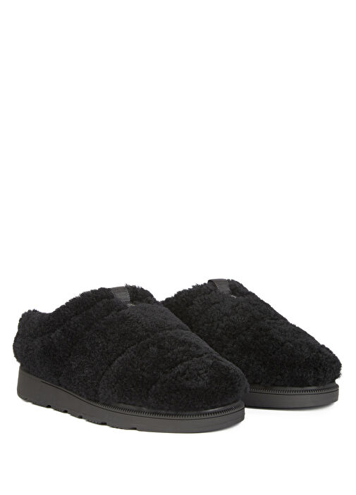 Porteau Siyah Kadın Yün Terlik - Görsel 3