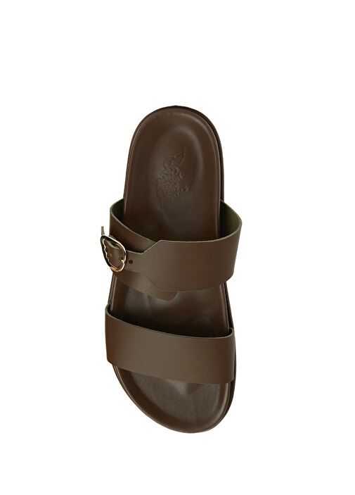 Latria 2Flatform Haki Kadın Deri Terlik - Görsel 5