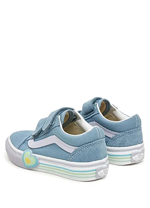 Old Skool V Heart Pembe Süet Unisex Çocuk Sneaker - Görsel 4