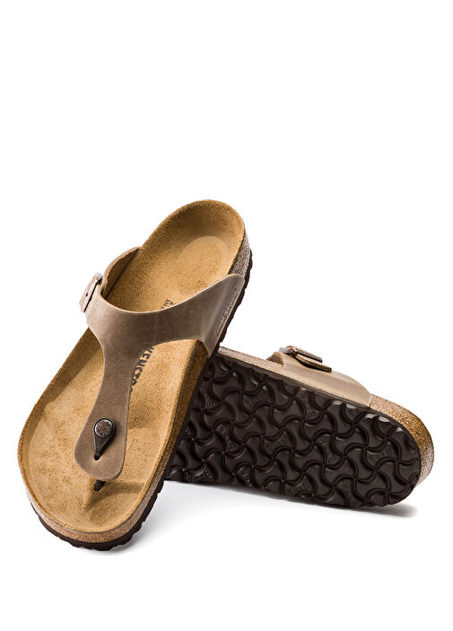 Gizeh Leoi Bej Erkek Deri Terlik - Görsel 3