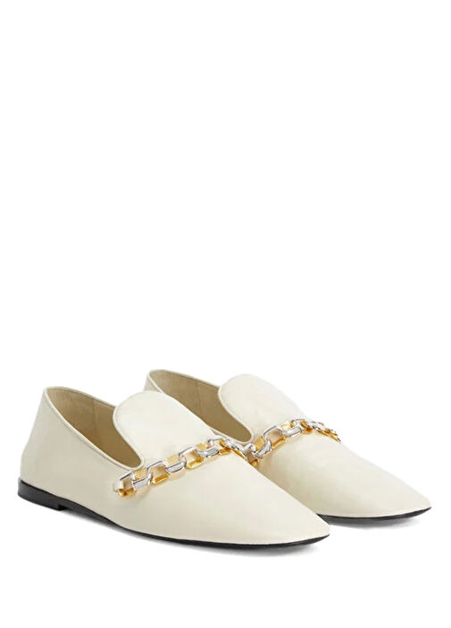 Ekru Kadın Deri Loafer - Görsel 3