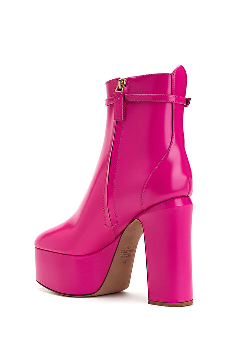 Pembe Kadın Deri Bot - Görsel 4