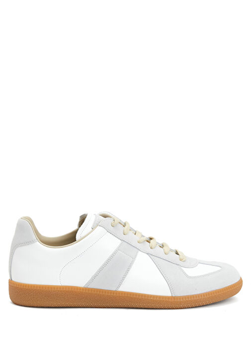 Replica Kırık Beyaz Erkek Deri Sneaker - Görsel 2