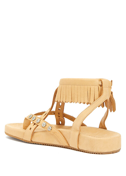 Silya Kum Kadın Deri Sandalet - Görsel 4