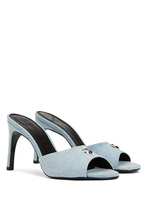 Mavi Logo Detaylı Kadın Denim Terlik - Görsel 7