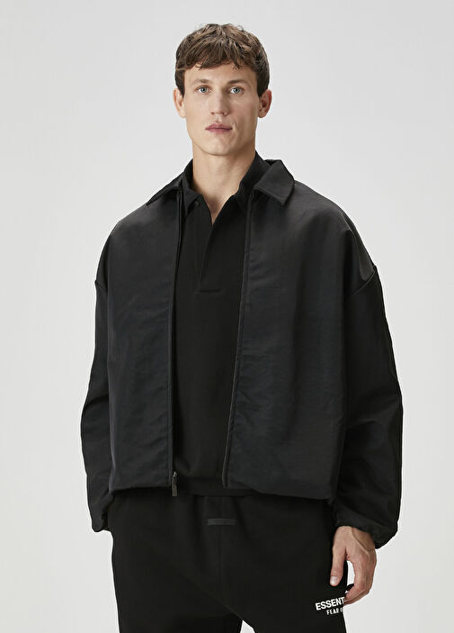 Fear Of God Essentials Siyah Erkek Siyah Logo Nakışlı Ceket