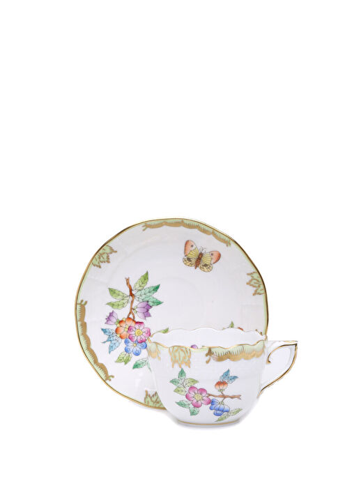 Herend - Queen Victoria Porselen Kahve Fincanı - Çok Renkli