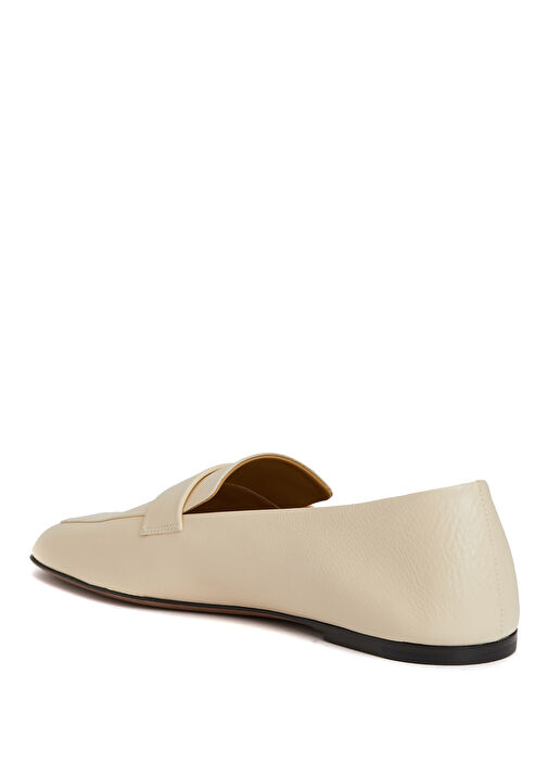Ekru Bantlı Kadın Deri Loafer - Görsel 4