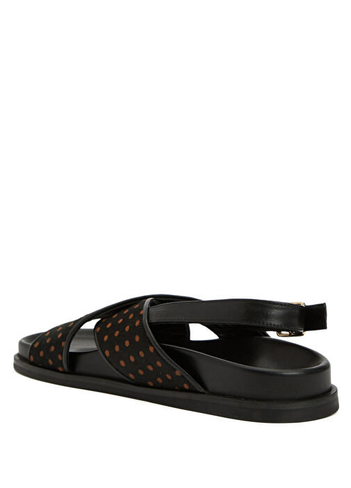 Siyah Leopar Desenli Kadın Sandalet - Görsel 4