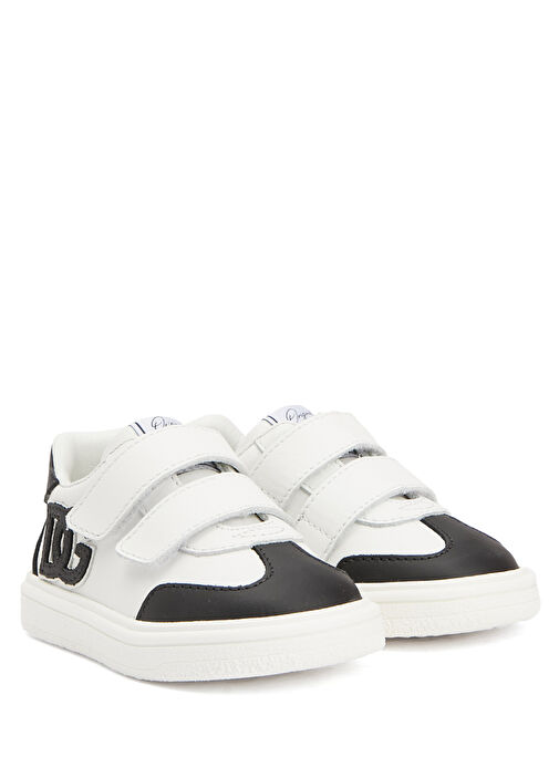 Siyah Beyaz Erkek Çocuk Deri Sneaker - Görsel 3