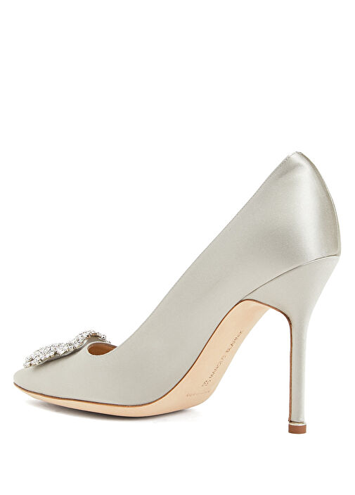 Hangisi Gri Saten Topuklu Ayakkabı - Görsel 4