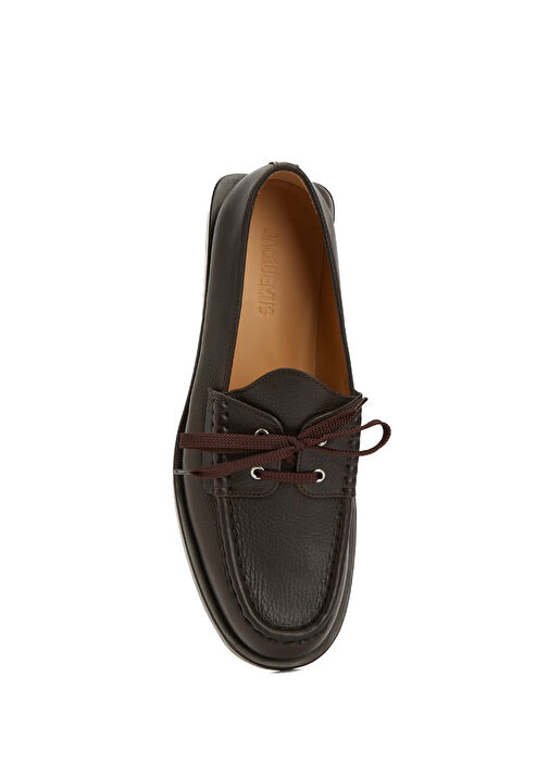 Marino Koyu Kahverengi Erkek Deri Loafer - Görsel 5