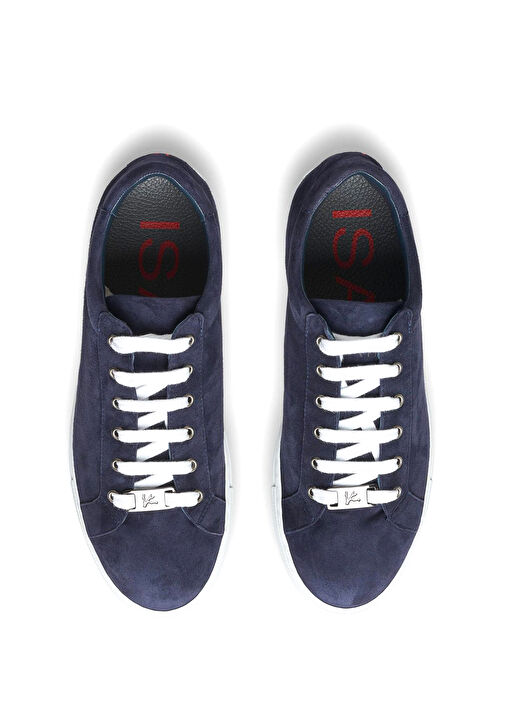 Lacivert Erkek Deri Sneaker - Görsel 4