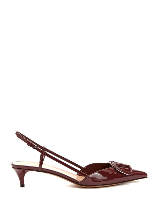 Bordo Deri Topuklu Ayakkabı - Görsel 2