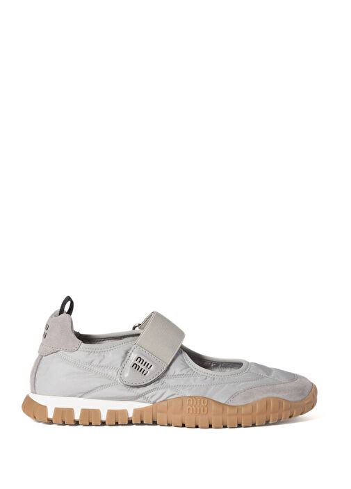 Tyre Gri Teknik Kumaş ve Süet Kadın Babet