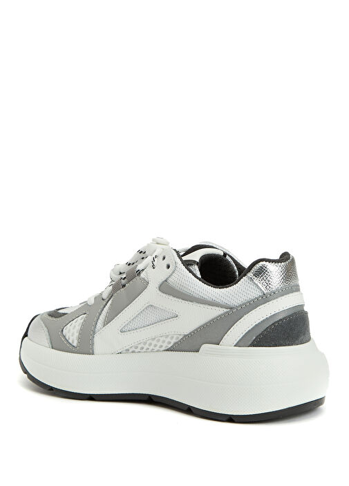 Beyaz Gri Erkek Çocuk Deri Sneaker - Görsel 4