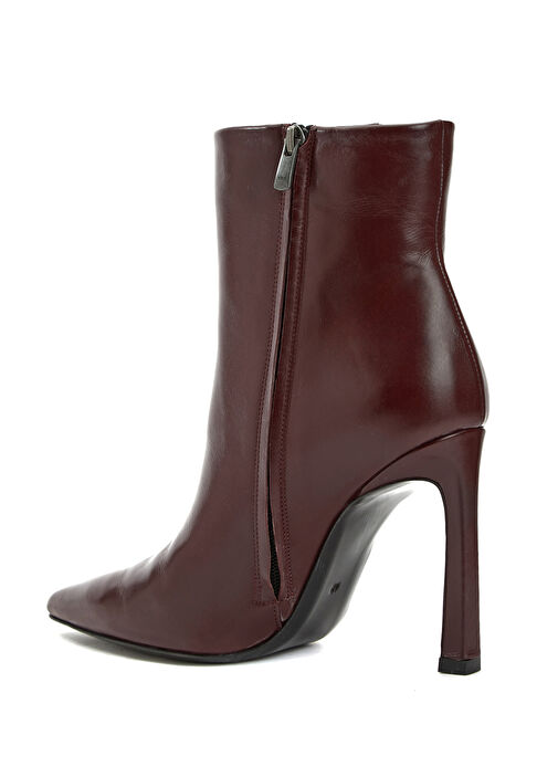 Bordo Kadın Deri Bot - Görsel 4