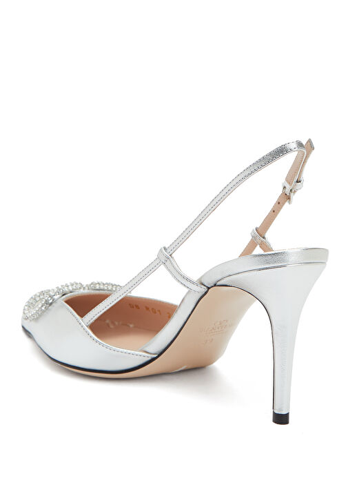 VLogo Silver Deri Topuklu Ayakkabı - Görsel 4