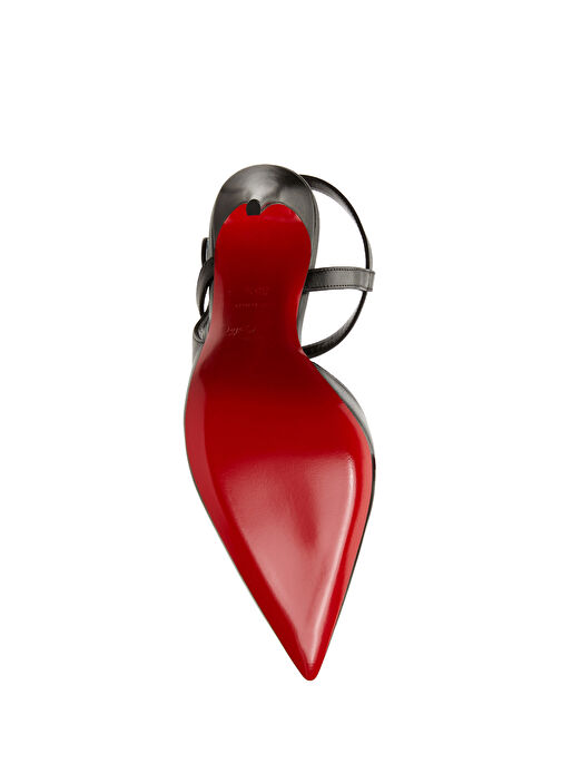 Siyah Deri Topuklu Ayakkabı - Görsel 6