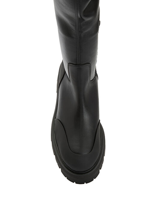 Siyah Kadın Deri Streç Çizme - Görsel 5