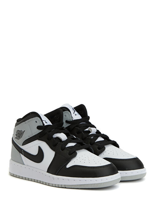 Air Jordan 1 Mid Beyaz Çocuk Deri Sneaker - Görsel 3