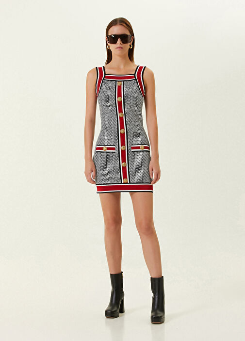 knee length dresses for ladies Balmain Pleated Mini Dress