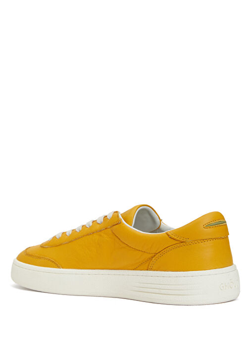 Sarı Logolu Erkek Deri Sneaker - Görsel 4