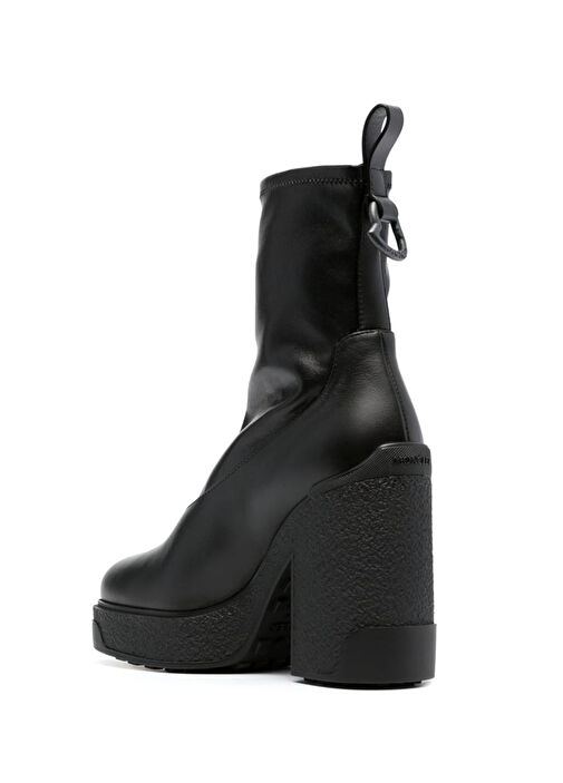 Siyah Logolu Kadın Deri Bot - Görsel 8