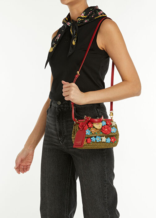 Dolce&Gabbana Çok Renkli Yesil Kadın My Sicily Çiçek Nakışlı Kadın