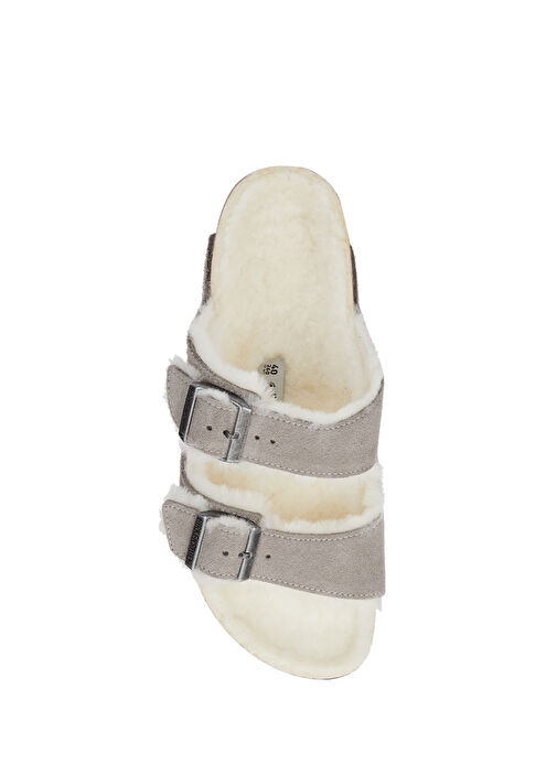 Arizona Shearling Taş Kadın Süet Terlik - Görsel 5