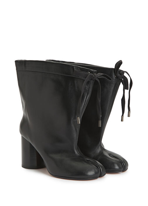Tabi Siyah Topuklu Deri Bot - Görsel 3