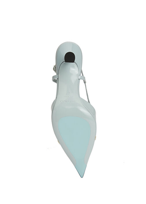 Camila Mavi Deri Topuklu Ayakkabı - Görsel 6