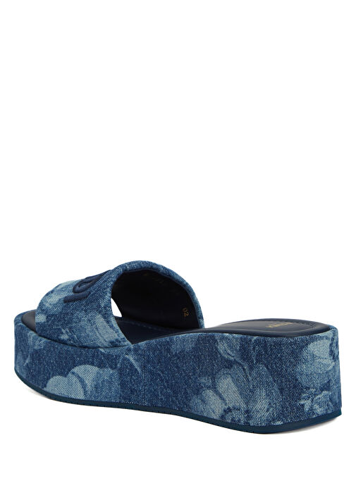 Sunshine Logo Nakışlı Kadın Denim Terlik - Görsel 4