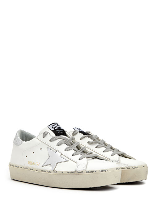 Hi Star Beyaz Silver Kadın Deri Sneaker - Görsel 3