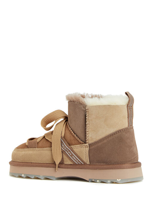 Blurred Micro Patchwork Açık Bej Deri Bot - Görsel 4