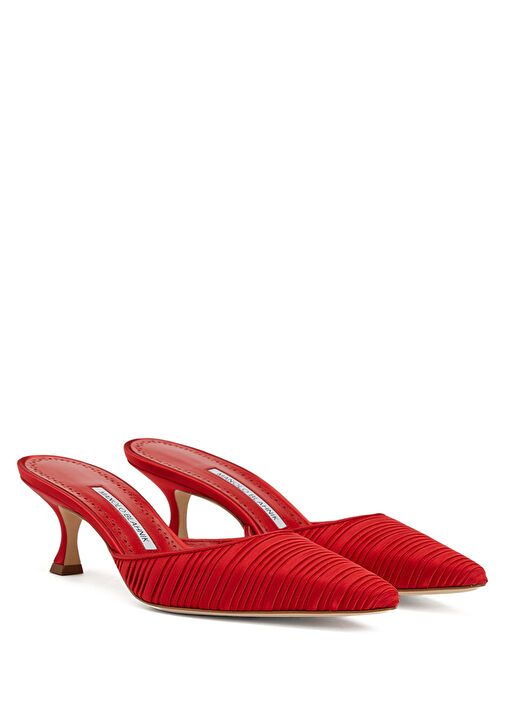 Carolynemu Kırmızı Kadın Saten Terlik - Görsel 3