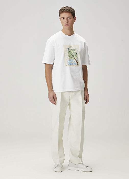 White Jacquemus White Men Relaxed Fit Marino White T-Shirt