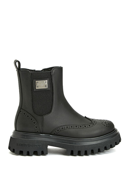 Siyah Erkek Çocuk Deri Bot - Görsel 2