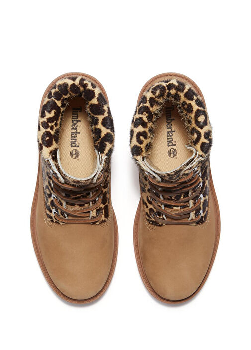 Premium 6 Inch Bej Kadın Deri Sneaker - Görsel 5