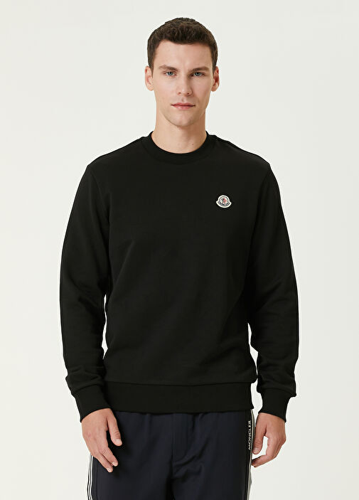 Black Moncler Black Men Black Logo Detailed Sweatshirt 1521109 Beymen